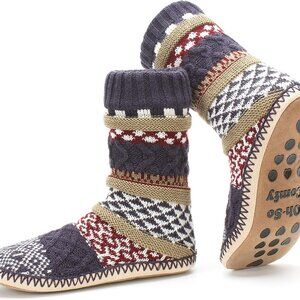 Women's Fuzzy Slipper Socks Warm Cozy House Boots Indoor Shoes Non-Slip